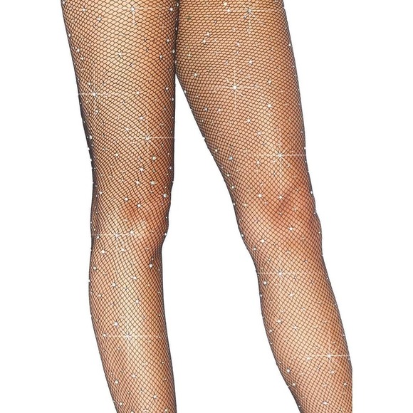 Iridescent Rhinestone Fishnet tights - Picture 6 of 6